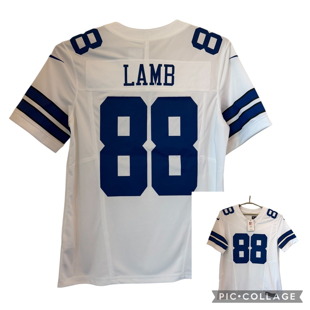 Dallas Cowboys CeeDee Lamb 88‎ Nike Vapor White Jersey NFL Medium NEW Dri-Fit